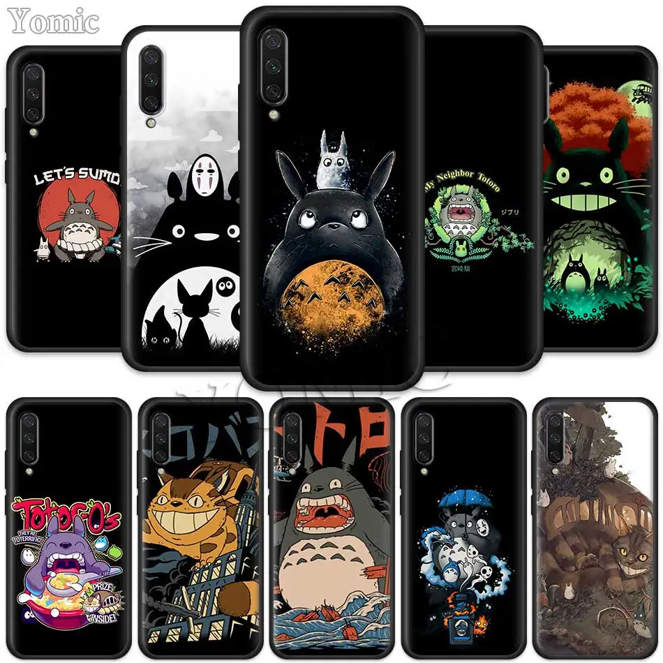 

My Neighbor Totoro Anime Black Case for Xiaomi Mi CC9E CC9 9T 6X 5X Mi 8 A1 A2 Lite Play Poco F1 Silicone Phone Case Cover
