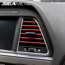 10 шт. внутренняя отделка для автомобильного выхода воздуха, вентиляционные решетки, переключатель обода, отделка авто, декоративные полоски, хромированные аксессуары для автомобиля