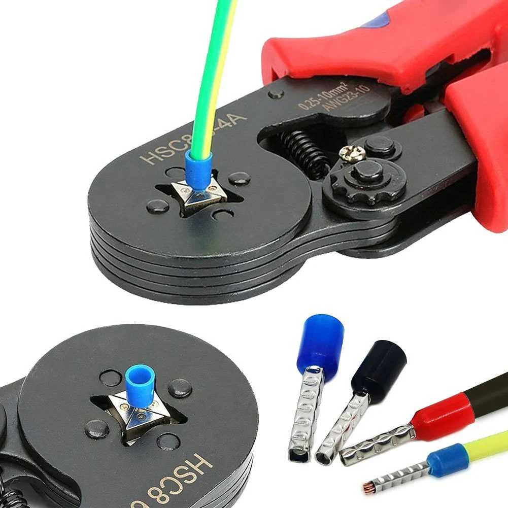 

Crimper Plier Set 0.25-10mm2 Self-adjustable Ratchat Wire Crimping Tool with 1200 Wire Terminal Crimp Connector Insulated