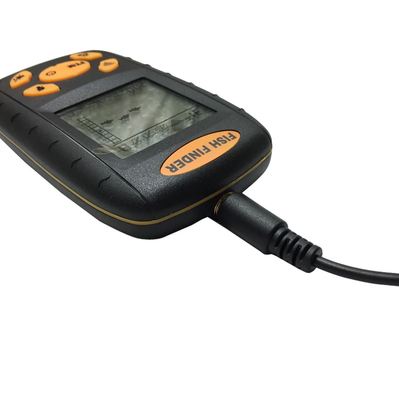 Portable Fish Finder with English Display, Sonar Sounder, Alarm Transducer, Fishfinder, 0.7-100m