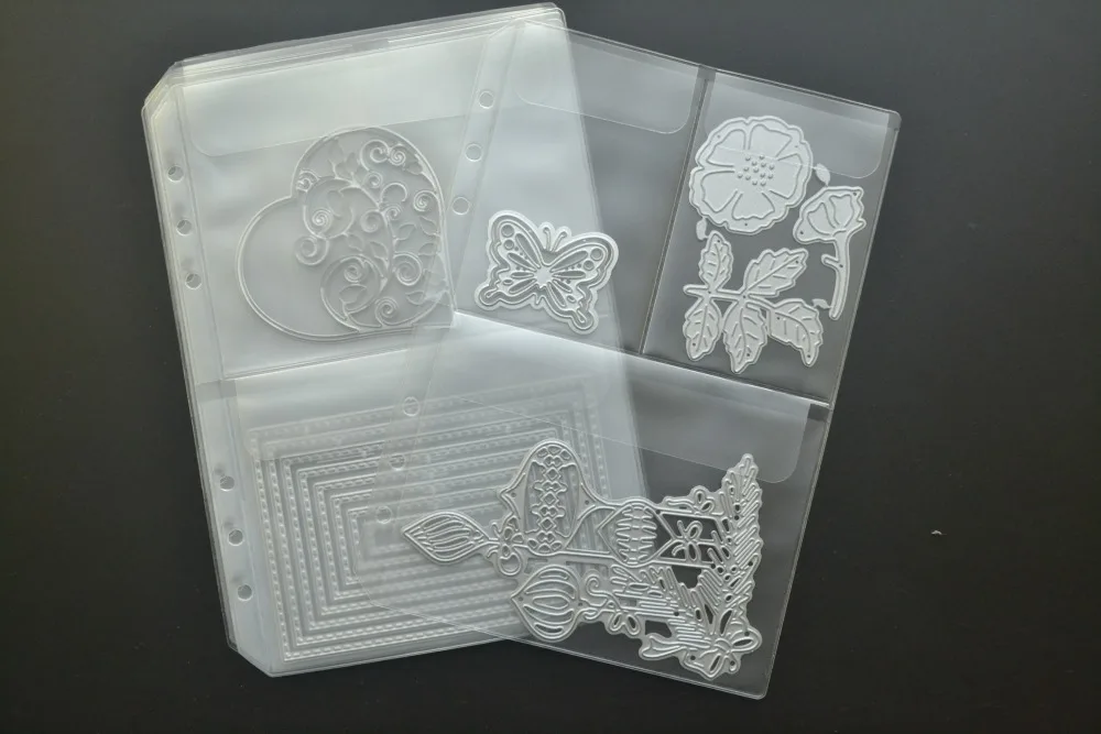 Scrapbooking Cutting Dies Organizer Stencil Stamps Collection Album Storage Book PU Leather Cover PVC Inner Sheets and Pocket - Image 2