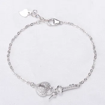 

925 Sterling Silver Pearl Bracelet Mountings Fashion Bangle Findings Jewelry Parts Fittings Accessories, 3pcs/lot