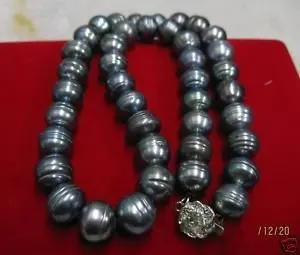 

Free shipping Wholesale cheap huge 11-12 MM18'' FRESHWATER BAROQUE BLACK PEARL NECKLACE / 1Pcs Shiping