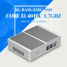 XCY Мини-Компьютер Core I3 4010U 8 Г RAM 256 Г SSD WIFI Безвентиляторный PC Портативный Компьютер Тонкий Клиент HDMI Mini pc