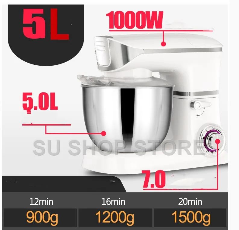 1300W 6.5L stand mixer food mixer household automatic multifunctional meat grinder,juicer kneading machine egg beating machine