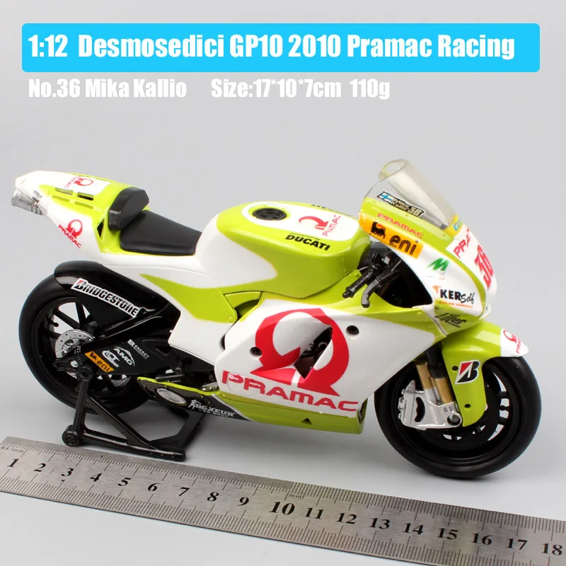 1/12 Масштаб Мини Newray Pramac гоночная команда Desmosedici ducati GP10 2010 No.36 Mika Kallio автомобили