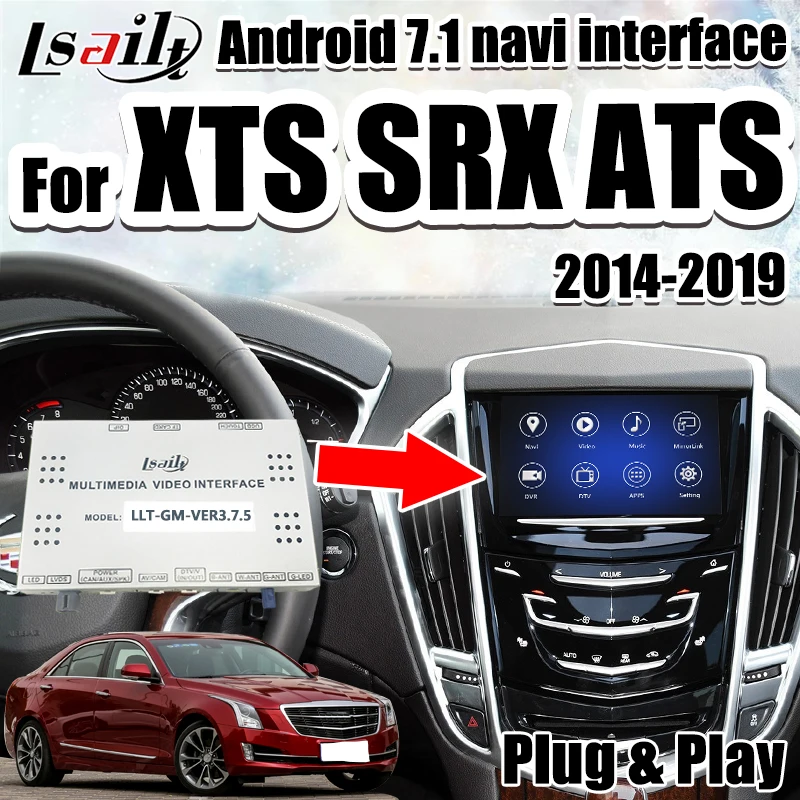 Android 7,1 видео интеграционный интерфейс для Cadillac XTS SRX ATS. Android gps навигационная коробка Поддержка apple carplay от Lsailt