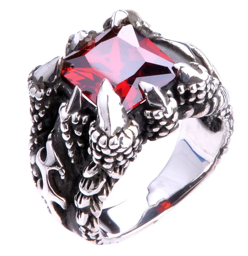 Dragon Claw Ring 925 Sterling Silver Men's Jewelry Vintage Ring