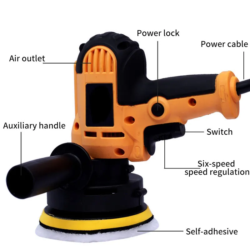 600 Вт шлифовальная машина электрическая автоматическая мини полировальная машина для полировки автомобиля орбита шлифовальная машина Регулируемая скорость воска электроинструменты