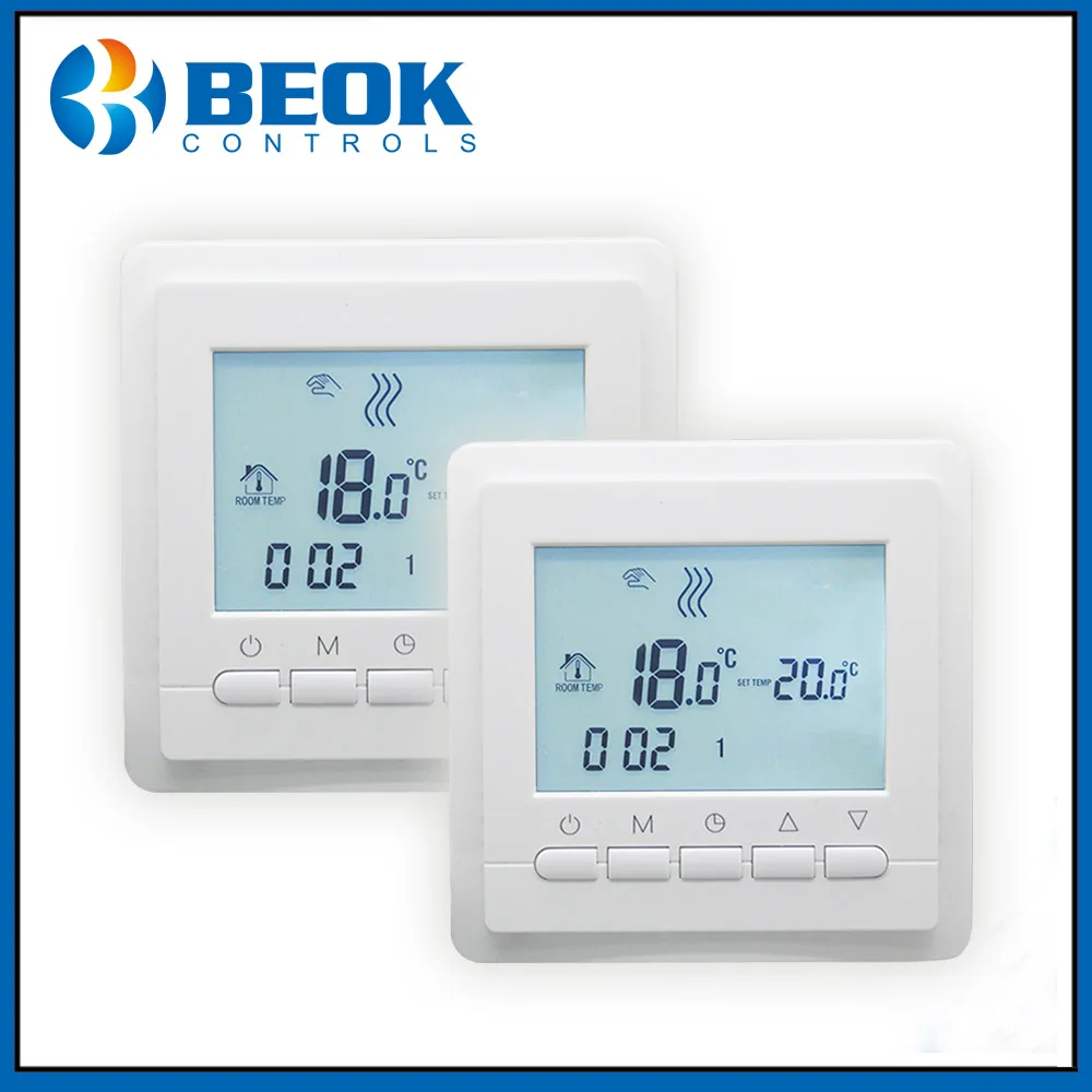 

2pcs TOL43-EP Underfloor Heating Thermostat Weekly Programmable LCD Screen Room Temperature Controller Thermoregulator