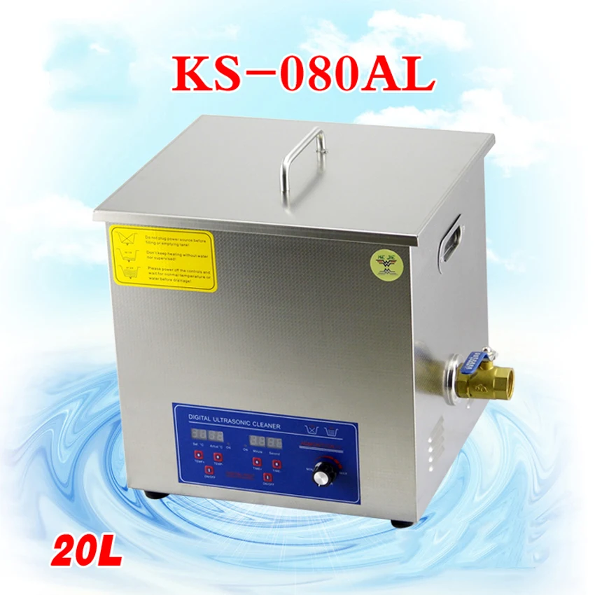 1 PC 110V/220V KS-080AL 20L Ultrasonic cleaning machines circuit board parts laboratory cleaner/electronic products etc |