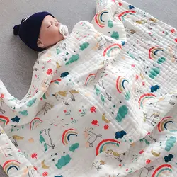 6-слойное бальное платье детское одеяло Марлевое банное полотенце натуральный хлопок пузырь детское одеяло для новорожденных 110*110 см