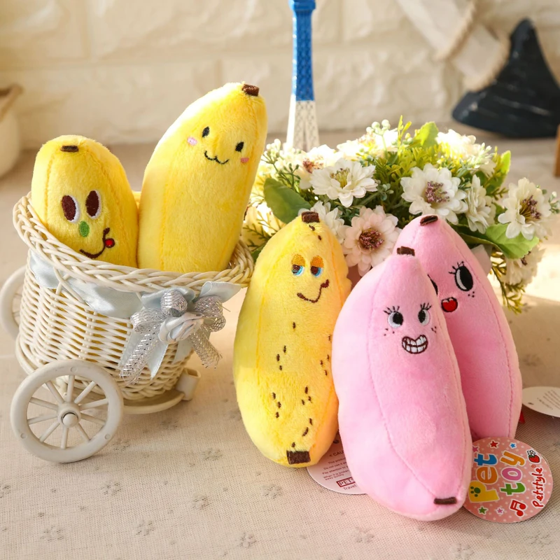 Cute Dog toys funny banana pattern pet sound toy chew sequeaky puppy