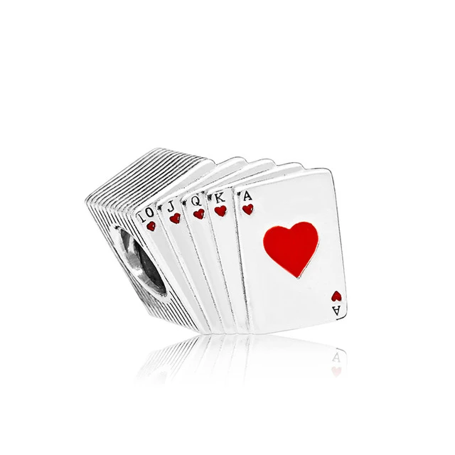 

Kristie 100% 925 Sterling Silver 1:1 797195EN09 PLAYING CARDS CHARM Beaded Fashion Women's Wedding Jewelry