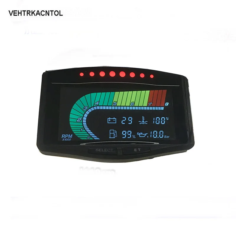 

VEHTRKACNTOL 5 Function 12v/24v Truck Car Oil Pressure Gauge + Volt Voltmeter + Water Temperature Gauge +Fuel Gauge + Tachometer