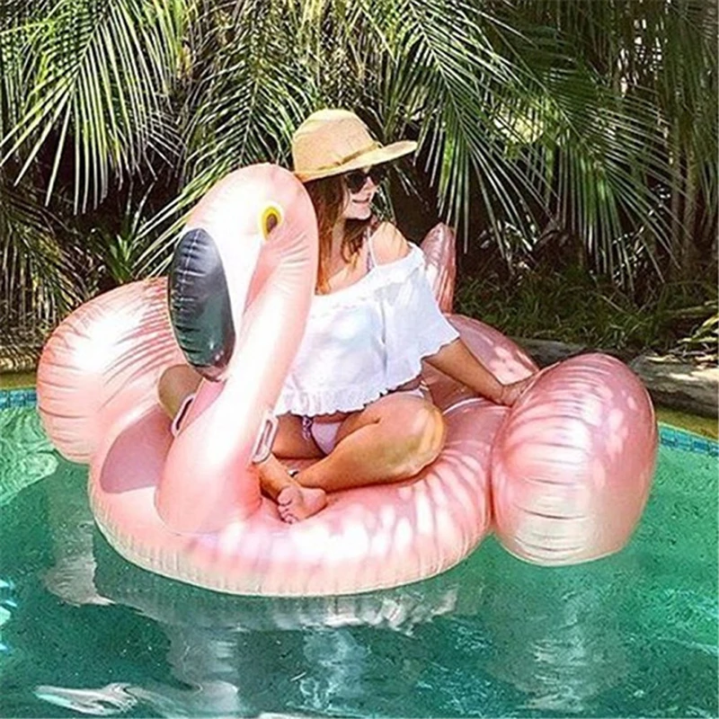 Inflatable-Flamingo-150CM-Giant-Pool-Float-Rose-Gold-Flamingo-Swimming-Ring-Adults-Water-Holiday-Party-Toys
