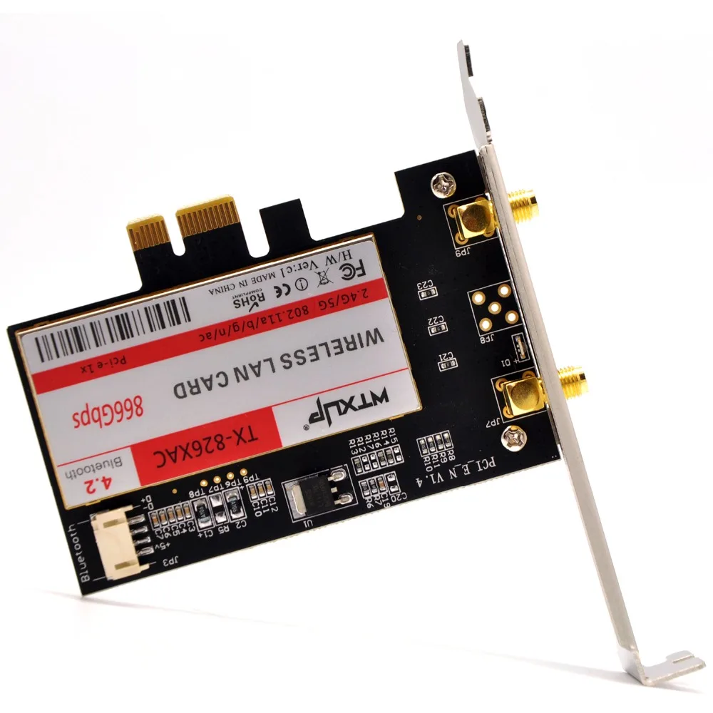 WTXUP двухдиапазонный 8265AC 802.11ac 867 Мбит/с + 300 Настольный беспроводной PCI E WiFi адаптер