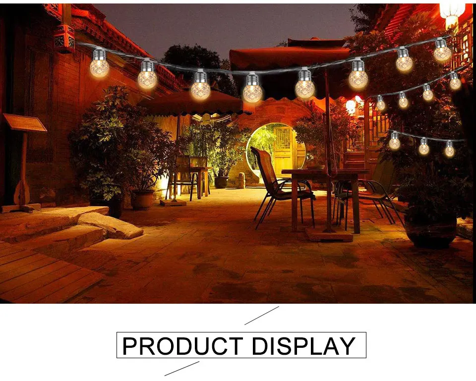 10 Globe Balls Solar LED String Lights Vintage Retro Style Christmas Fairy Lights Garden Holiday Wedding Decoration Party Lights (13)