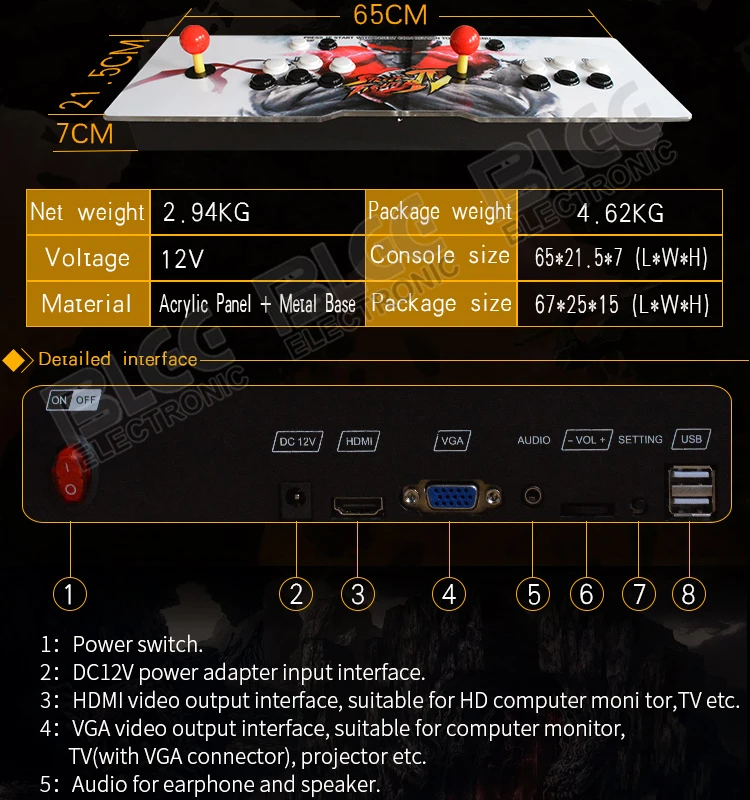 Blee Box 6S 1388 в 1 fighting jamma аркадная видео игровая консоль для ТВ ПК PS3 монитор Поддержка HDMI VGA USB выход