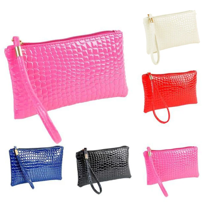 2016 fashionable modern lady women Coin Purses Women Crocodile Leather Clutch Handbag Bag Coin Purse hot sale f