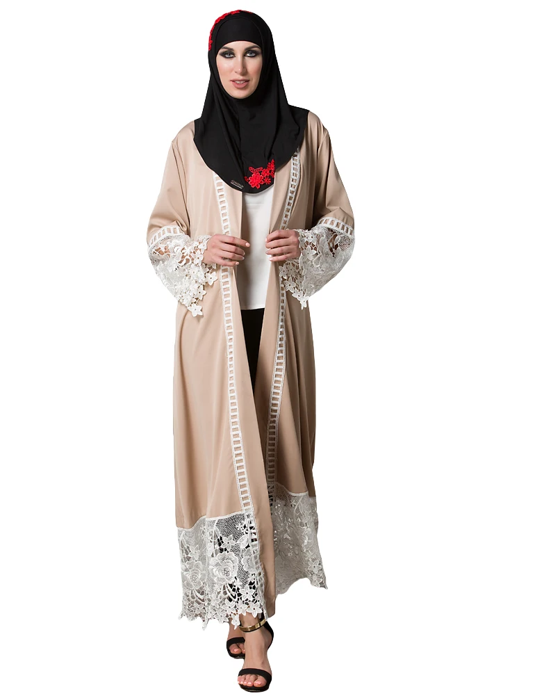 XXXL 5XL Plus Size Dress Women Muslim Floral Lace Robes female Long
