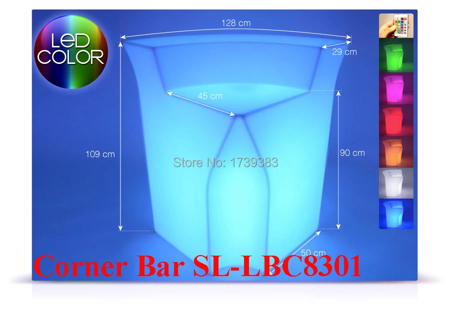 

Luminous Remote control LED Bar Counter,PolyDeco Bar, Break Corner Bar Table,rechargeable Rundbar LED Bartresen light furniture