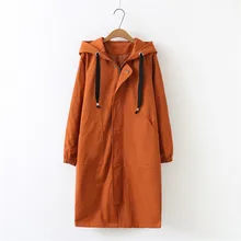 Abrigo suelto de talla grande para mujer, gabardina larga con capucha coreana, abrigo suelto para mujer, abrigos básicos de talla grande, ropa 2020