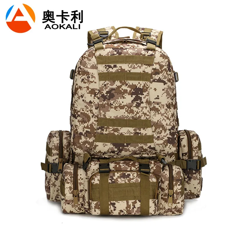 Wholesale 60L 3D Backpack Camouflage Military 4 Bags In 1 Set Travel