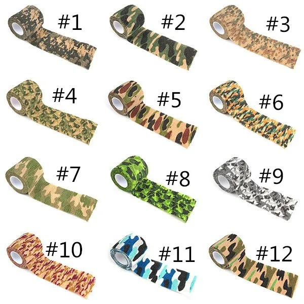 

5cm Multi-functional Camo Tape Non-woven Self-adhesive Camouflage Wrap Hunting Cycling Waterproof Non-Slip Camo Stealth Tape