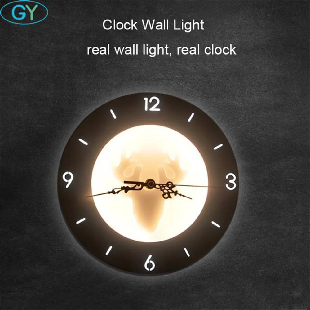 18W LED Clock Wall lamp Nordic living room bedroom Kitchen creative