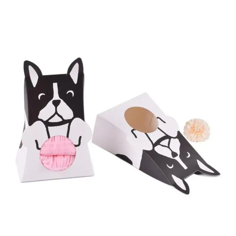 

50pcs Colorful Cute Dog Pets Gift Box Candy Folding Paper Packaging Cake Boxes Birthday Party Dessert Baking Bolsitas De Regalo