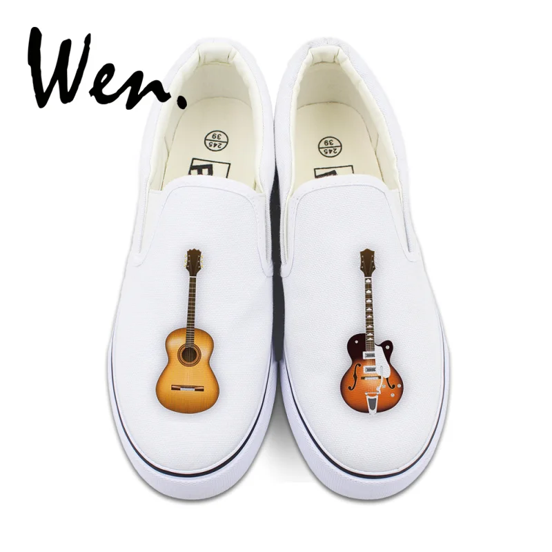 Shoes Preguiçosos On Instrumento Lona white Tênis Projeto Original Musical Plimsolls Pedal Slip Plataforma Men Mulheres Guitarra Top Wen Black De Das Do Low wtBxn4YqyC