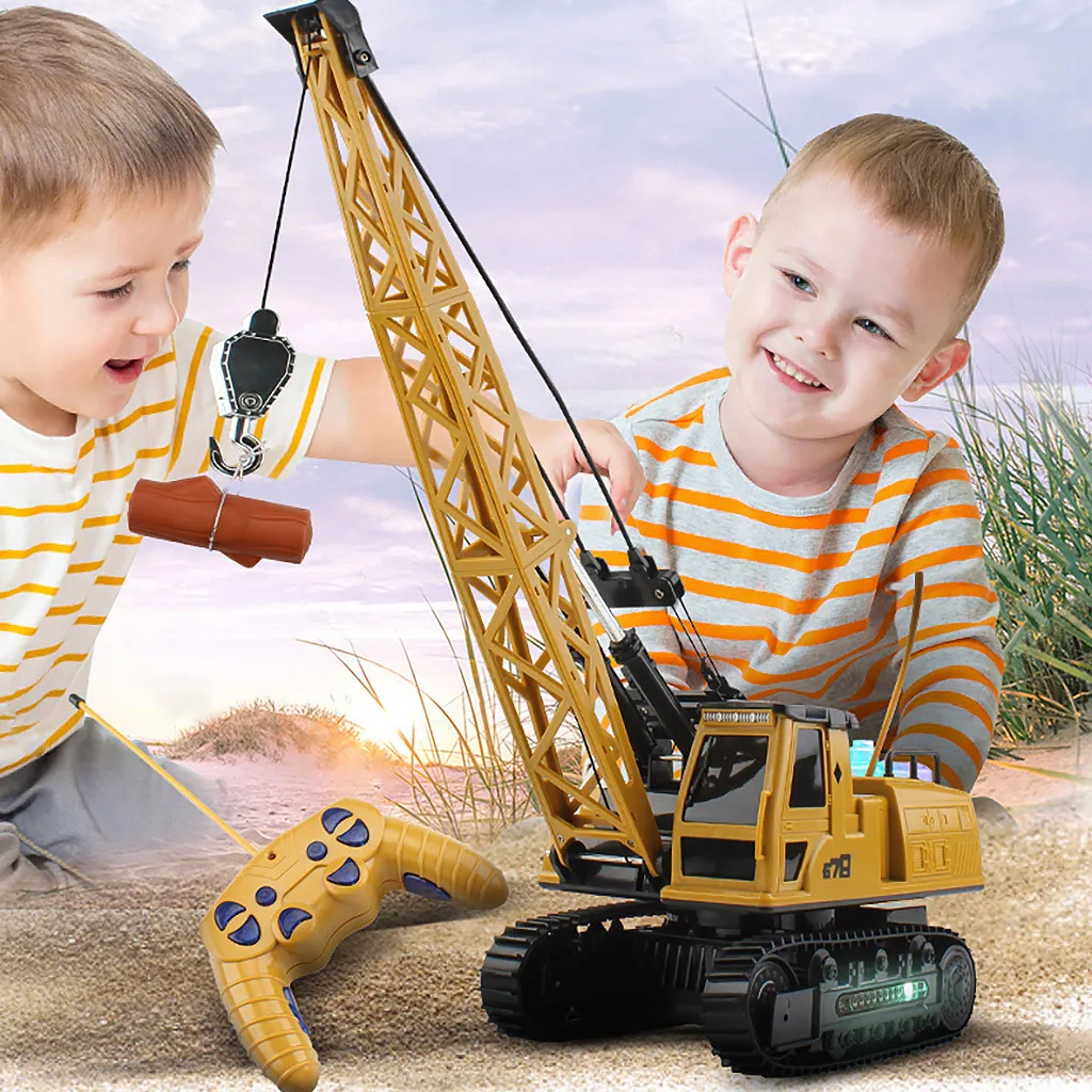 

12 Channel Remote Control Crane Color Light Music Crawler Engineering Vehicle RC Construction Crane Toys For Kids Gifts