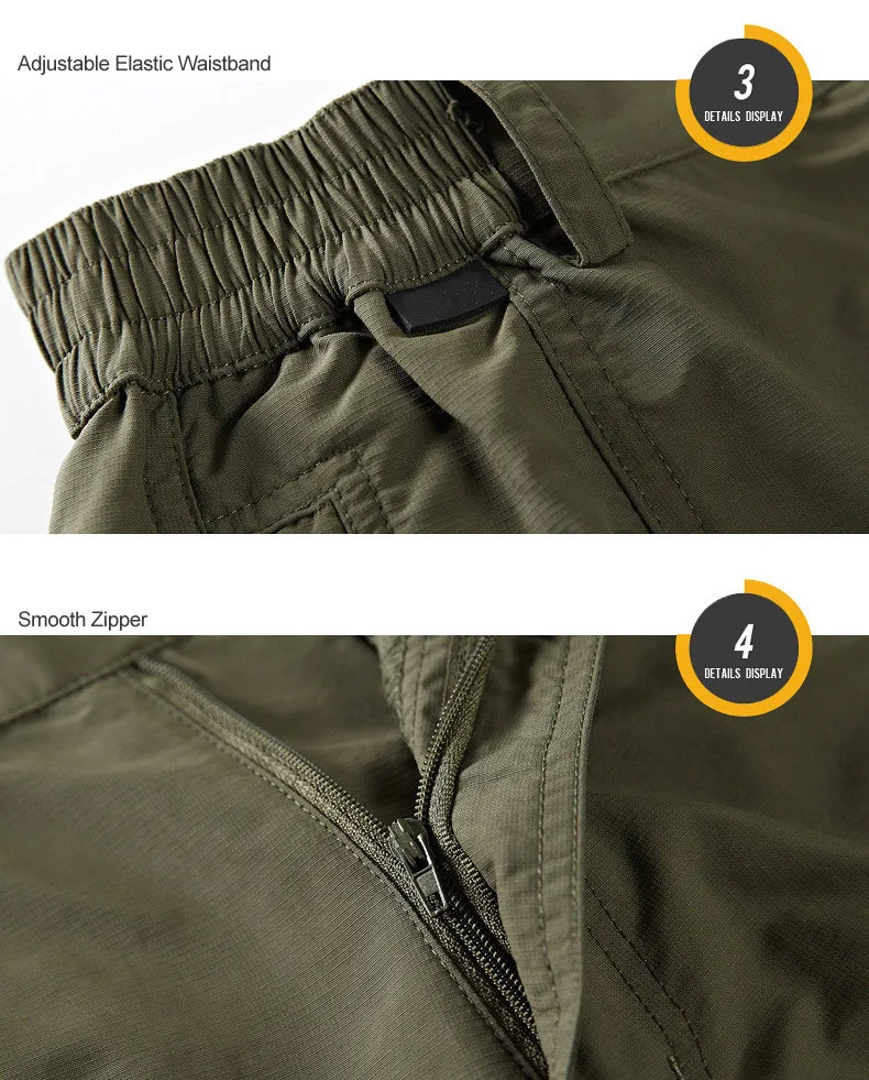 Summer Mens Cargo Shorts Water Repellent Breathable Quick Drying Casual Shorts
