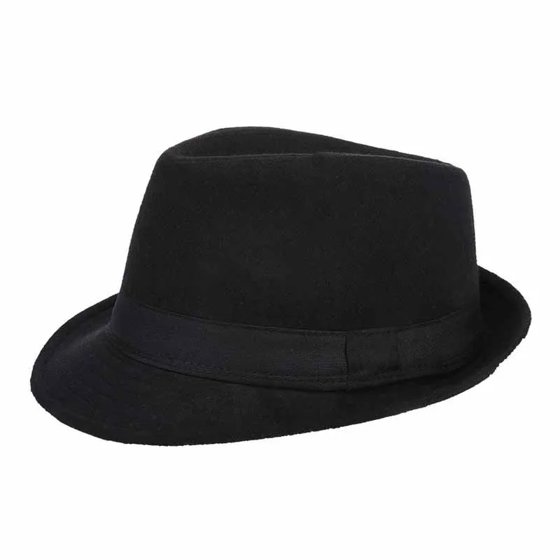 FS Мужские фетровые черный Панама модный головной убор с имитацией шерстяной