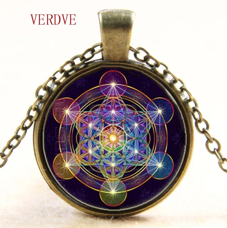 Кулон Metatron в виде священного кубика ожерелье с геометрическим цветком жизни