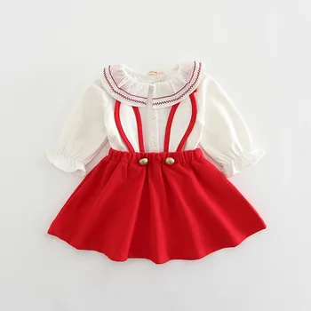 

Wholesale 5pcs/lot Newborn Baby Girls Clothing Sets Autumn Infant Clothing Baby Clothes Shirt +Rabbit Strap Dress Suit for 0-2T