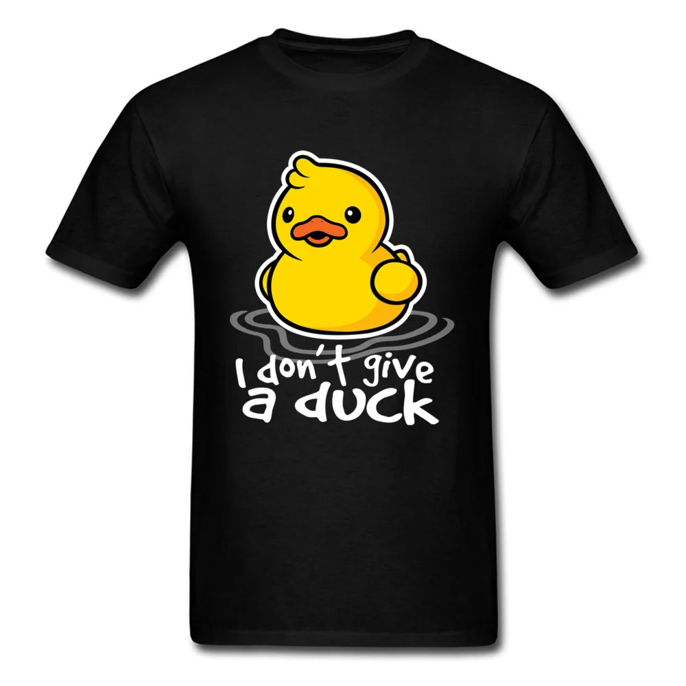 

Summer T-shirt I Don't Give A Duck Tees Men Funny Clothes Black Yellow Tops Cotton T Shirt Kawaii Boyfriend Gift Tshirt