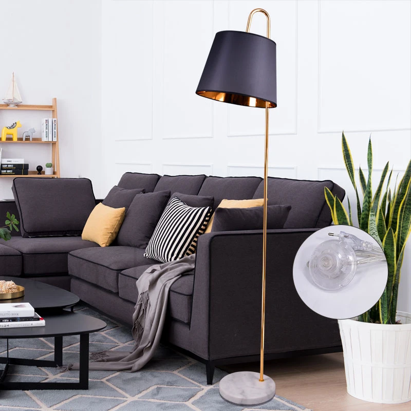

Nordic Modern Floor Lamp Glass Gold Vertical Standing Lights for Living Room Bedroom Bedside Lighting Decor Spotlight Flashlight