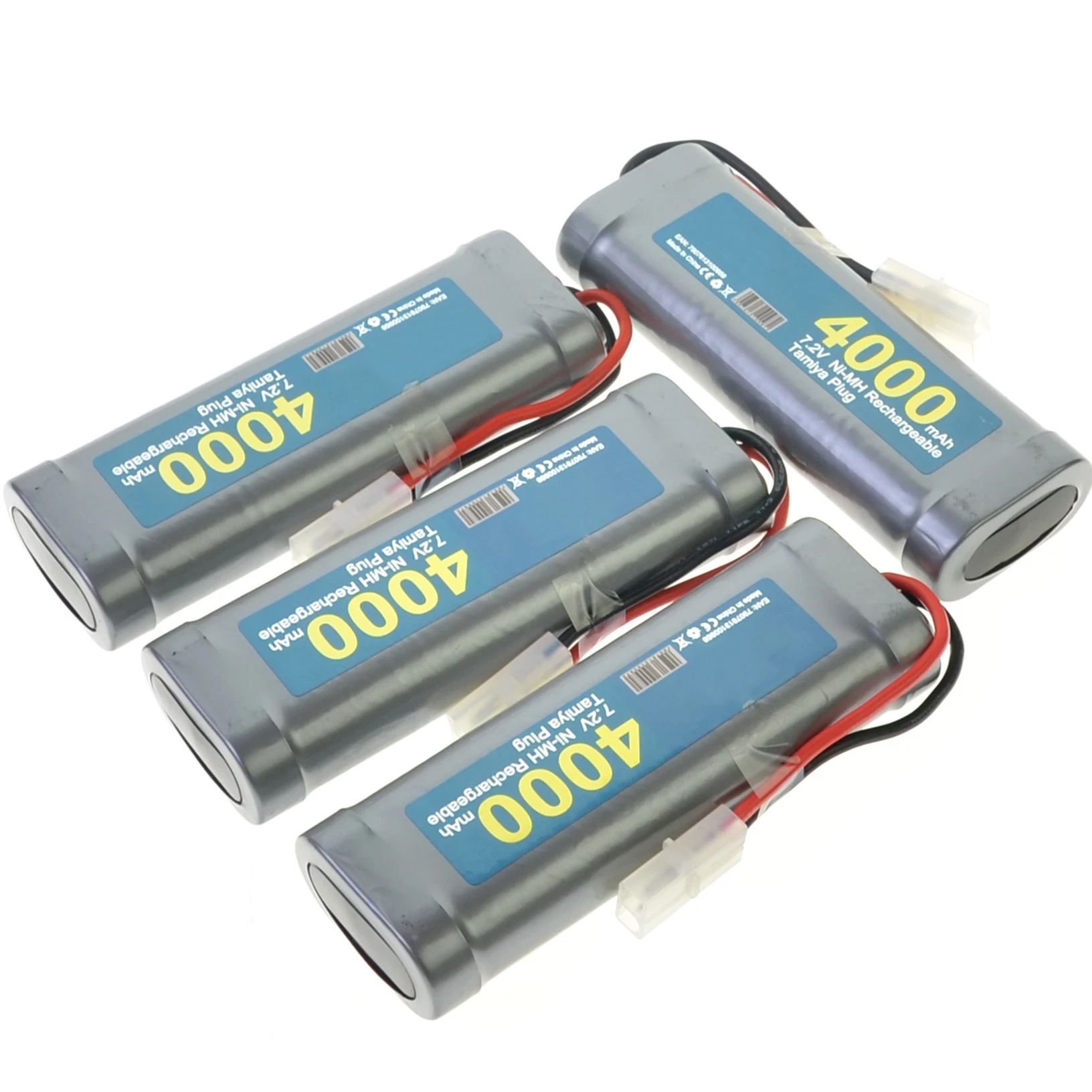 4pcs 2-5x Tamiya RC 7,2 V 4000mAh Серый штекер NiMh аккумуляторная батарея - Цвет: 4pcs