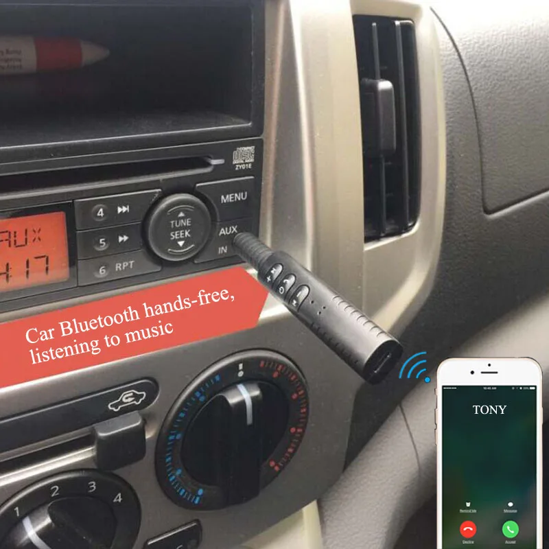 JaJaBor беспроводной bluetooth-приемник адаптер 3,5 мм AUX аудио музыкальный приемник автомобильный комплект громкой связи Bluetooth 4,1 громкой связи