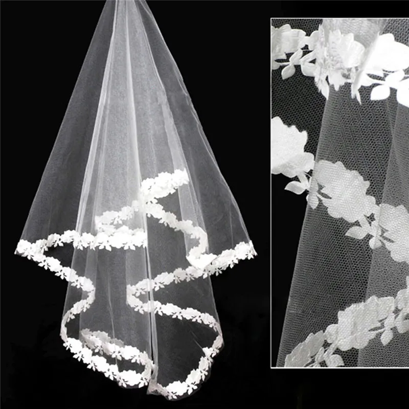 Vual-Mariage-1-5-m-Beyaz-K-rm-z-T-l-D-n-Veils-Dantel-Kenar