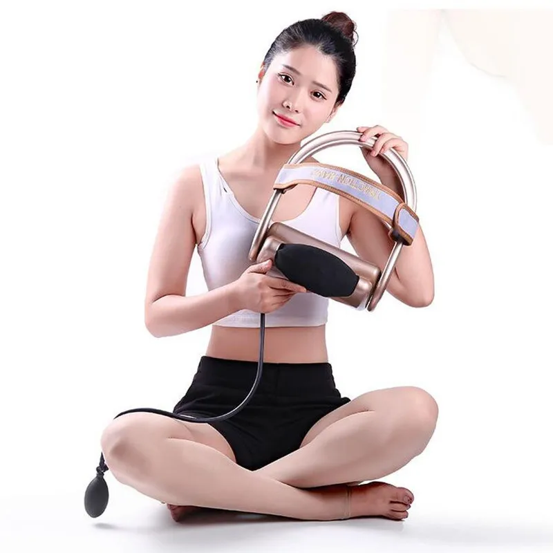 handheld neck cervical traction massage pillow with air flatable pump (13)