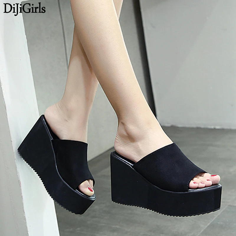 Women Shoes Wedges Ladies Slippers High 