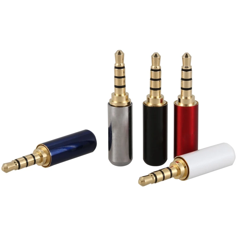 20pcs 3.5mm 4 Pole Male Repair Earphones Jack Plug adapter Soldering copper
