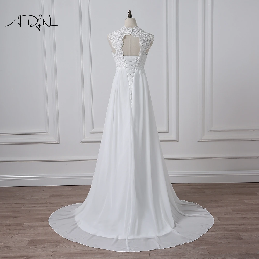 ADLN Maternity Empire Wedding Dress Customized White/Ivory Chiffon Bridal Gown for Pregnant Woman Plus Size Robe de Mariee 2