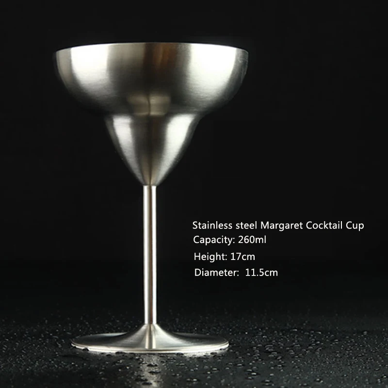 Stainless steel Margaret Cocktail Cup High Quality Martini Glasses Cocktail Goblets Metal Red Wine Cup Creative Bar Accessories
