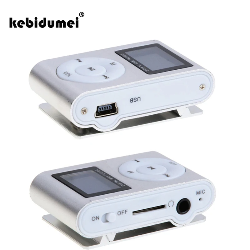 

kebidumei Mini USB Clip Digital MP3 Player LCD Screen display Support 32GB Micro SD TF Card FM radio