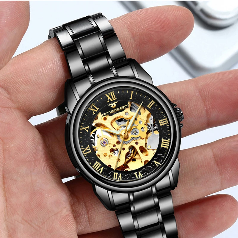 Мужские часы Montre Homme Marque de Luxe автоматические механические светящиеся для мужчин
