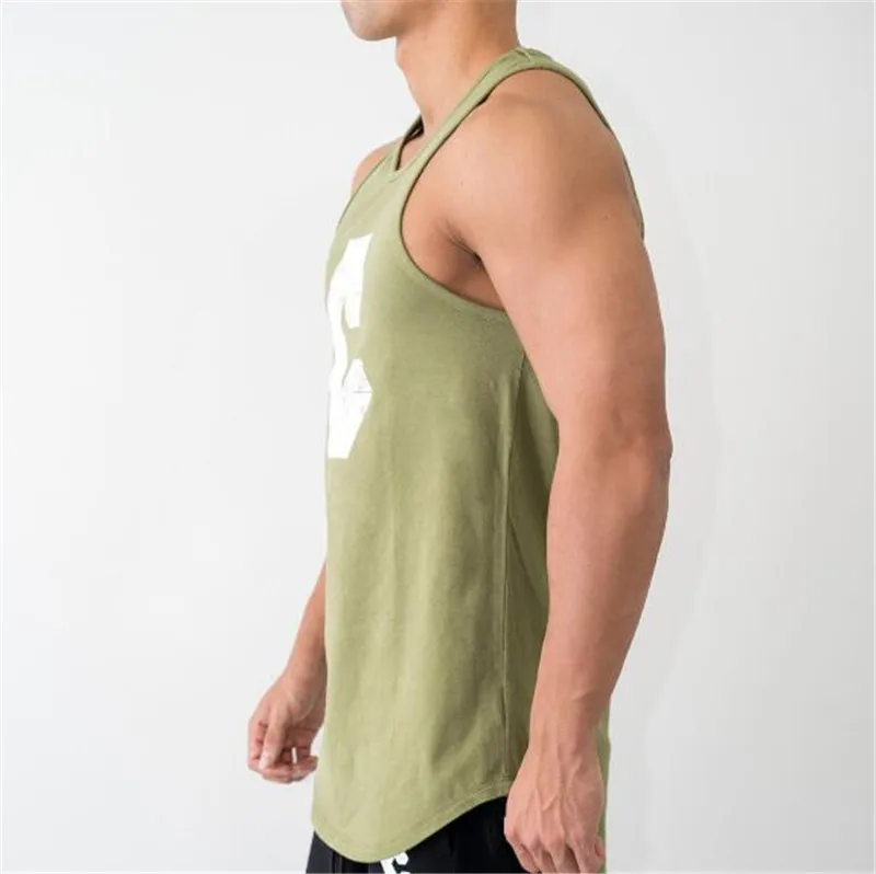 Бодибилдинг Танк топ для мужчин высокого качества короткий топ для фитнеса Singlet рубашка без рукавов тренировка мужская майка Одежда